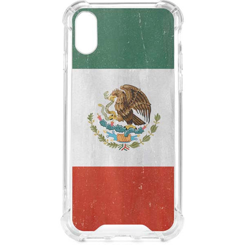Mexico Flag Distressed iPhone XS Clear Case